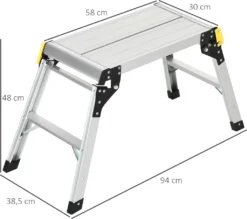 DURHAND Werkbank Klappstufen Klappbare Arbeitsplattform Rutschfester Werktisch Mit Sicherheitsriegel Bis 150 KG Aluminiumlegierung Stahl Silber 94 X 38,5 X 48cm 12 DURHAND Werkbank Klappstufen Klappbare Arbeitsplattform Rutschfester Werktisch Mit Sicherheitsriegel Bis 150 KG Aluminiumlegierung Stahl Silber 94 X 38,5 X 48cm -Vidailo Verkaufe 330e7728b0b34fa94da8a777842c7108