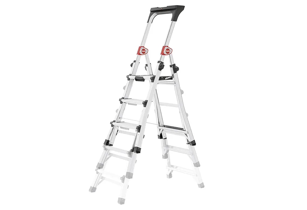 Hailo TL100 TopLine Alu Teleskop Stehleiter 5 Stufen 5 Hailo TL100 TopLine Alu Teleskop Stehleiter 5 Stufen – Bild 3