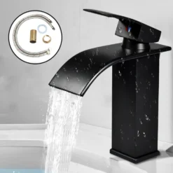 Wasserfall Waschtischarmatur, Wasserhahn Bad, Kaltes Und Heißes Waschamatur Waschbecken, Wasserhahn Waschbecken Für Badezimmer, Einhandmischer Waschbeckenarmatur, Brass Mischbatterie -Vidailo Verkaufe 34da3f736b87b67060e11b7da721188b