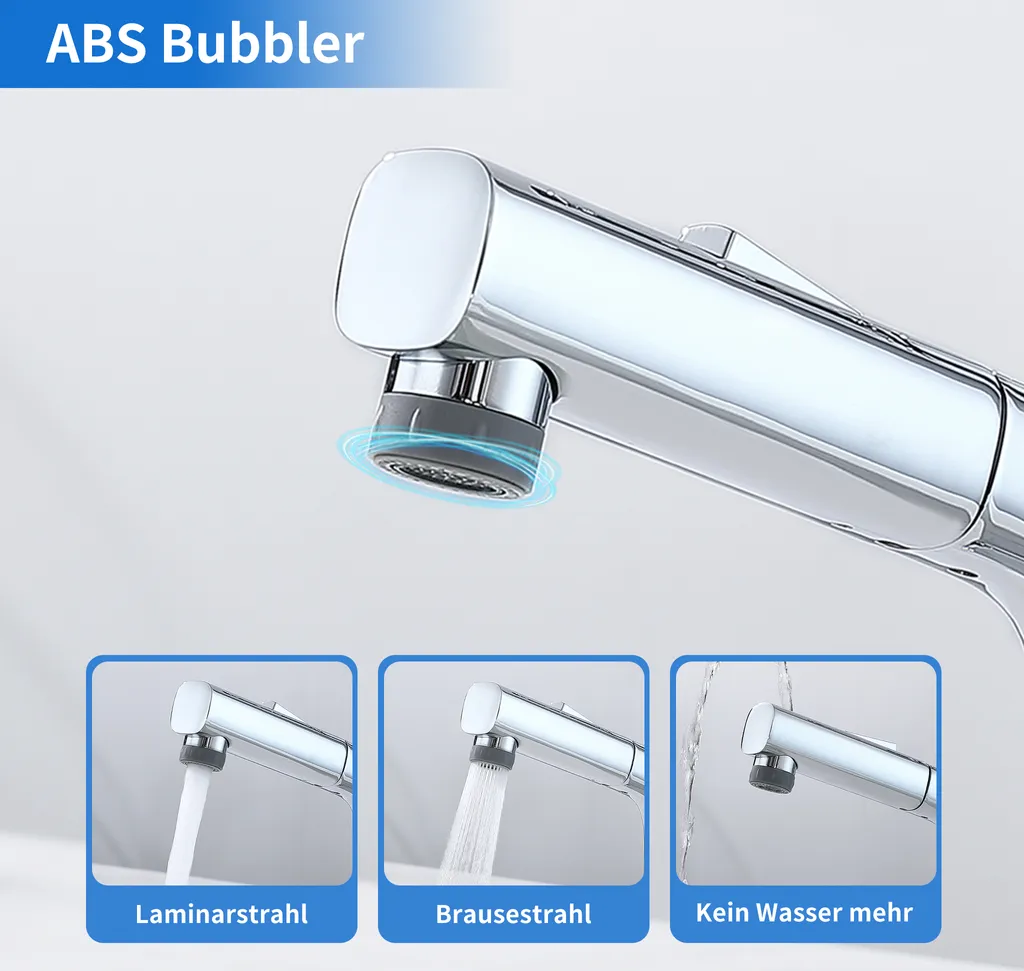 Homelody Badarmatur Mit 2 Strahlarten Wasserhahn Bad Mit Ausziehbarer Brause Waschtischarmatur, Mischbatterie Mit Mundspülungsauslauf Für Bad, Chrom 4 Homelody Badarmatur Mit 2 Strahlarten Wasserhahn Bad Mit Ausziehbarer Brause Waschtischarmatur, Mischbatterie Mit Mundspülungsauslauf Für Bad, Chrom – Bild 2