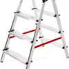 Aluleiter Zweiseitige Haushaltsleitern Stehleiter 2x4 Stufen 125KG EN131 MSTR
