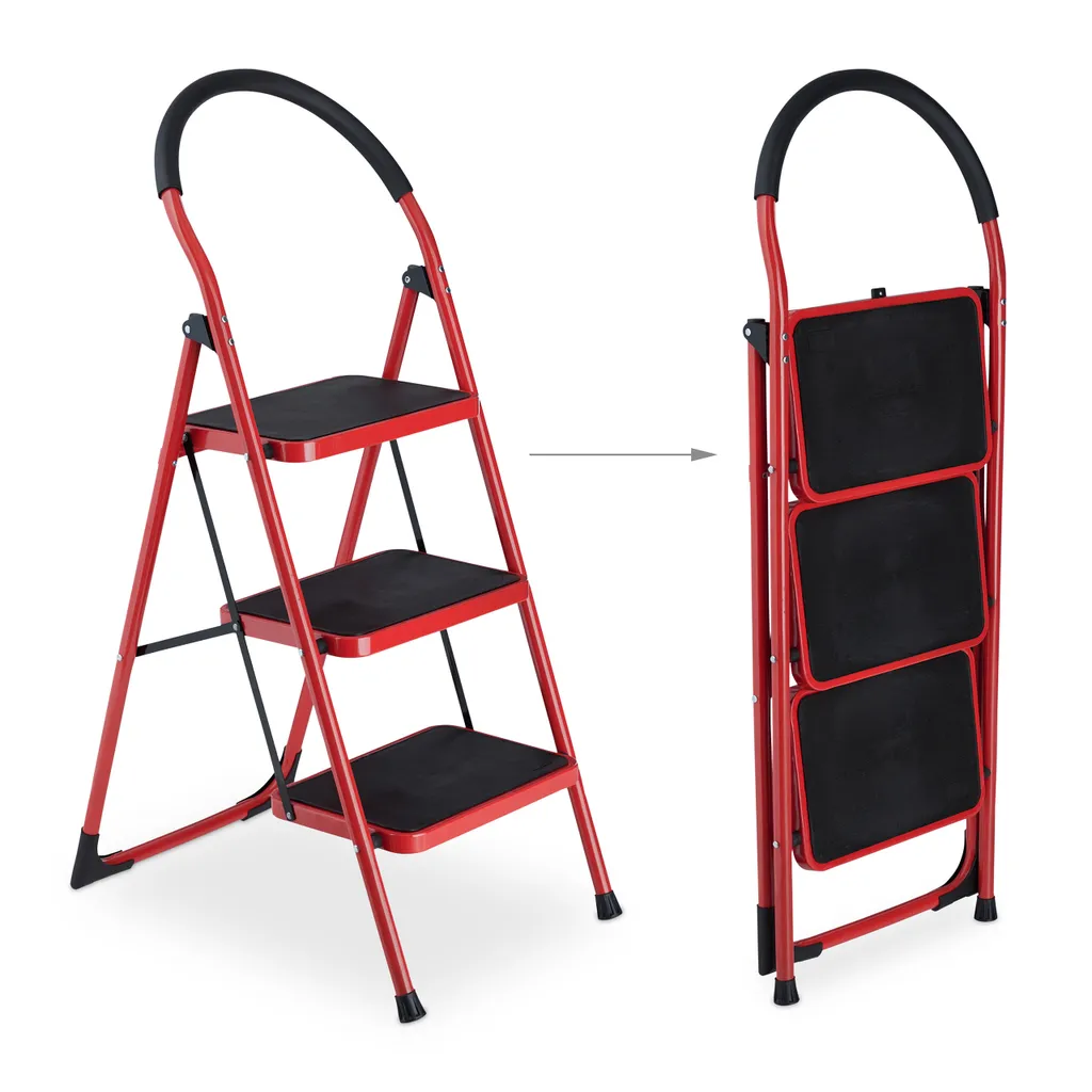 Relaxdays Trittleiter Klappbar 3 Stufen 8 Relaxdays Trittleiter Klappbar 3 Stufen – Bild 6
