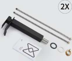 2x Badarmatur Schwarz Waschbecken Armatur Wasserfall Mischbatterie Waschtischarmatur Einhandmischer Schwarzer Wasserhahn Für Badzimmer Hoch -Vidailo Verkaufe 36c75a663d5157d0086a4a28a0a61227