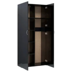 VidaXL Lagerschrank Hochglanz-Schwarz 80x35,5x180 Cm Holzwerkstoff -Vidailo Verkaufe 36c8105642977b77a827868fee187aef