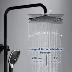 Duschsystem Mit LED Temperatur-Anzeige, Schwarz Duscharmatur Regendusche, Duschsäule Mit Regal, 3 Funktionen Duschset, Überkopfbrause, Edelstahl Verstellbarer Duschstange Für Badezimmer Dusche 14 Duschsystem Mit LED Temperatur-Anzeige, Schwarz Duscharmatur Regendusche, Duschsäule Mit Regal, 3 Funktionen Duschset, Überkopfbrause, Edelstahl Verstellbarer Duschstange Für Badezimmer Dusche -Vidailo Verkaufe 37b5b3886eb8665a9335fe46c2a45359