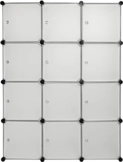 Tectake Steckregal 12 Boxen Mit Türen 112x37x148cm - Weiß -Vidailo Verkaufe 37fb0661cb5c83936cd41a0fc46e76fc