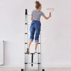 Relaxdays Teleskopleiter 3,2 M Soft Close