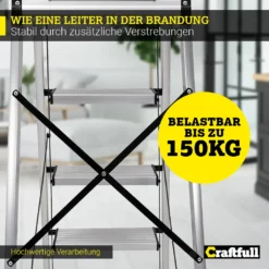 Craftfull Stehleiter CF-134A Klappleiter 5 Stufen Silber, Gummierte Standfüße, Alu Leiter Aluminiumleiter Aluleiter Mehrzweckleiter Multifunktionsleiter Haushaltsleiter Leiter 15 Craftfull Stehleiter CF-134A Klappleiter 5 Stufen Silber, Gummierte Standfüße, Alu Leiter Aluminiumleiter Aluleiter Mehrzweckleiter Multifunktionsleiter Haushaltsleiter Leiter -Vidailo Verkaufe 3a03225188ccb9ccbdae5014e3372ece