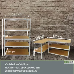 XL Schwerlastregal 180x120x60 Cm Lagerregal 875 Kg Traglast -Vidailo Verkaufe 3a827bcf8953ff90e7c8f91d0b63cc83