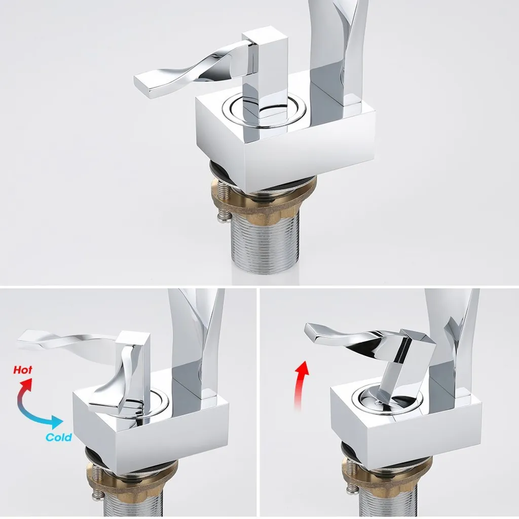 Design-Waschtischarmatur Wasserfall Mischbatterie Wasserhahn Bad Badarmatur Waschbeckenarmatur Chrom Einhebelmischer Badezimmer 5 Design-Waschtischarmatur Wasserfall Mischbatterie Wasserhahn Bad Badarmatur Waschbeckenarmatur Chrom Einhebelmischer Badezimmer – Bild 3