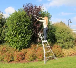 Leiter / Niwaki 3-Holm Gartenleiter 300 Aluminium 147x307cm -Vidailo Verkaufe 3b7e3fc2b91f4717cf572d20a36aa322