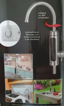 MAXXMEE Warm- & Kaltwasserarmatur - 360° Schwenkbare Wasserhahn-Aufsätze - Edelstahl Wasserhahn Küche Armatur Edelstahl 360 Schwenkbar Spültisch Durchlauferhitzer -Vidailo Verkaufe 3b8f22da504adedd6affa848725e37dc