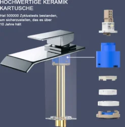 2X Wasserhahn Bad Wasserfall Waschtischarmatur Badarmatur Chrom Waschbeckenarmatur Einhebelmischer Armatur Für Bad -Vidailo Verkaufe 3c3937a49e11e9ad52587607d93ac3b7 1