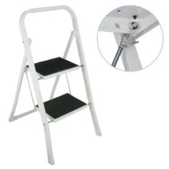Trittleiter Bis 150 Kg 2 Stufen Anti Rutsch Leiter Haushaltsleiter Klapptritt