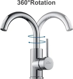 Auralum Wasserhahn Bad, 360° Drehbar Armaturen Waschbecken Bad, Einhebelmischer Mischbatterie Badarmatur Für Waschbecken - Chrom (50CM Schlauch) -Vidailo Verkaufe 3dc246ae2af3bb7347c352558104ce58