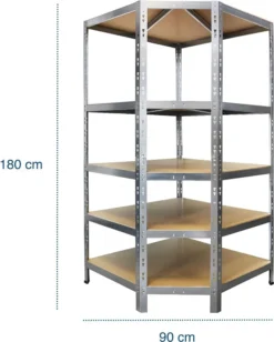 Eckregal Verzinkt 180 X 90 X 42 X 60 Cm -Vidailo Verkaufe 3f13f7c8319dfc3b6e6bf2435c28f74f