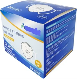 20 FFP2 ANSK Respirator Masks | Particulate Filter Mask | Dust Mask | Protective Mask | Breathing Mask | Mouth Mask 5 Layers EU CE Certified By Official Body CE2834 - EN 149:2001 + A1:2009 ANSK
