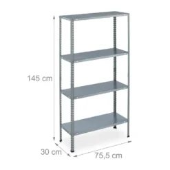 Relaxdays Verzinktes Metallregal Mit 4 Böden -Vidailo Verkaufe 417fe228c069c585c37ced2aa721c17e