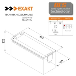 EXAKT DCS Solarbatterie 12V 180Ah Wohnmobil Versorgung Boot Batterie 200Ah 150Ah -Vidailo Verkaufe 41a838bc39369cf4c26d5085a70bbe38