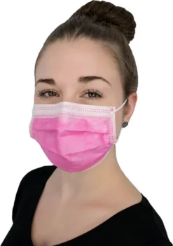 OP-Mundschutz, Pink, 100% Fleece, Latexfrei, 3-lagig 50 Stück -Vidailo Verkaufe 41d888613c302b706ac1fb392072b2f6