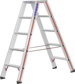 Stufenstehleiter. Beidseitig Begehbar. 2x5 Stufen.Länge 1.30 M