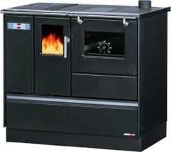 Pelletkocher Mit Brennofen Alleinbeheizung Sannover 8 KW Anthrazitgrau