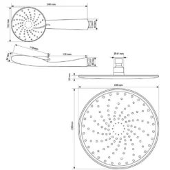 ECD Germany Regendusche Set, Rund, Weiß/Silber, Aus Edelstahl, Anti-Kalk Düsen, Duschbrause Brausekopf Regenduschkopf Einbauduschköpfe Überkopfbrause Dusche Regen Duschset -Vidailo Verkaufe 44f30db67e14321a83c6cbd0daf67a04