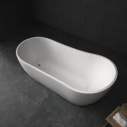 Freistehende Badewanne 174 X 85 X 75 Cm, Acrylwanne Standbadewanne, Sanitäracryl Kasos, Weiß -Vidailo Verkaufe 4629e814a0a1d1fe568151da952e853b