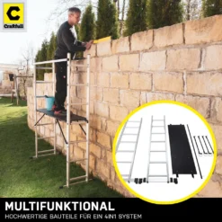 Aluminium Multigerüst Multifunktionsleiter Gerüst Stehleiter Bockleiter Leiter (1.68 Meter 6 Sprossen) -Vidailo Verkaufe 465582a38add181ef668fef1f07a56db