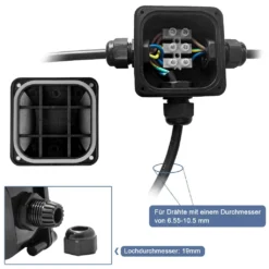 Wolketon Verteilerdose Abzweigdose 10er IP68 Wasserdichte 3-Wege-Verbindungsdose Erdkabel Schwarz Elektrischer Aussenverteilerdose Kabeleinfuehrungen -Vidailo Verkaufe 46c50e71256e6fecb43e2f089183051e 1