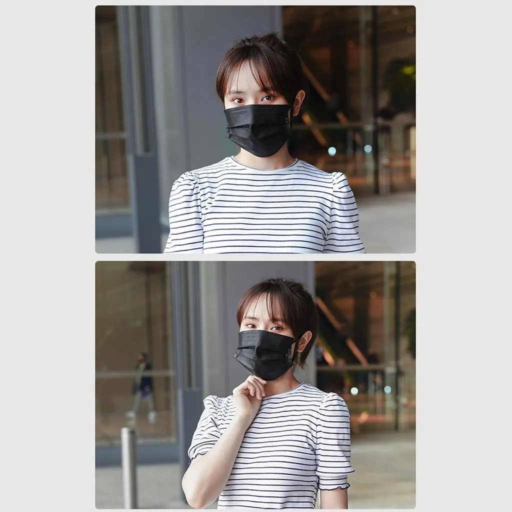 1000X 3-lagig Atemschutzmasken Einwegmaske Mundschutz Vliesmaske Masken Mundschutz 【schwarz】 6 1000X 3-lagig Atemschutzmasken Einwegmaske Mundschutz Vliesmaske Masken Mundschutz 【schwarz】 – Bild 4