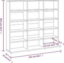 VidaXL CD-Regal Grau Sonoma 102x23x89,5 Cm Holzwerkstoff -Vidailo Verkaufe 4751071e3daa4d9a7f7636da27ca74fa