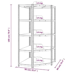 VidaXL Eckregal Mit 5 Böden Anthrazit Stahl & Holzwerkstoff -Vidailo Verkaufe 49af5c2495cea548c4330b68f854da7c