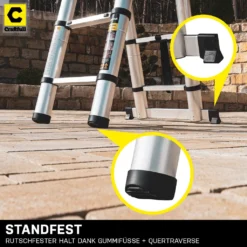 Craftfull ALU LEITER - Teleskopleiter CF-102A - Klappleiter - Stehleiter - Multi Mehrzweckleiter - (2 X 2.5 Meter (Total 5 Meter) -Vidailo Verkaufe 49b200b2484a068f34b2193e10e0b126