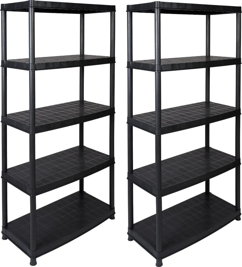 2 X Kreher XL Schwerlastregal "Optimo" Mit 5 Böden In Schwarz 3 2 X Kreher XL Schwerlastregal "Optimo" Mit 5 Böden In Schwarz