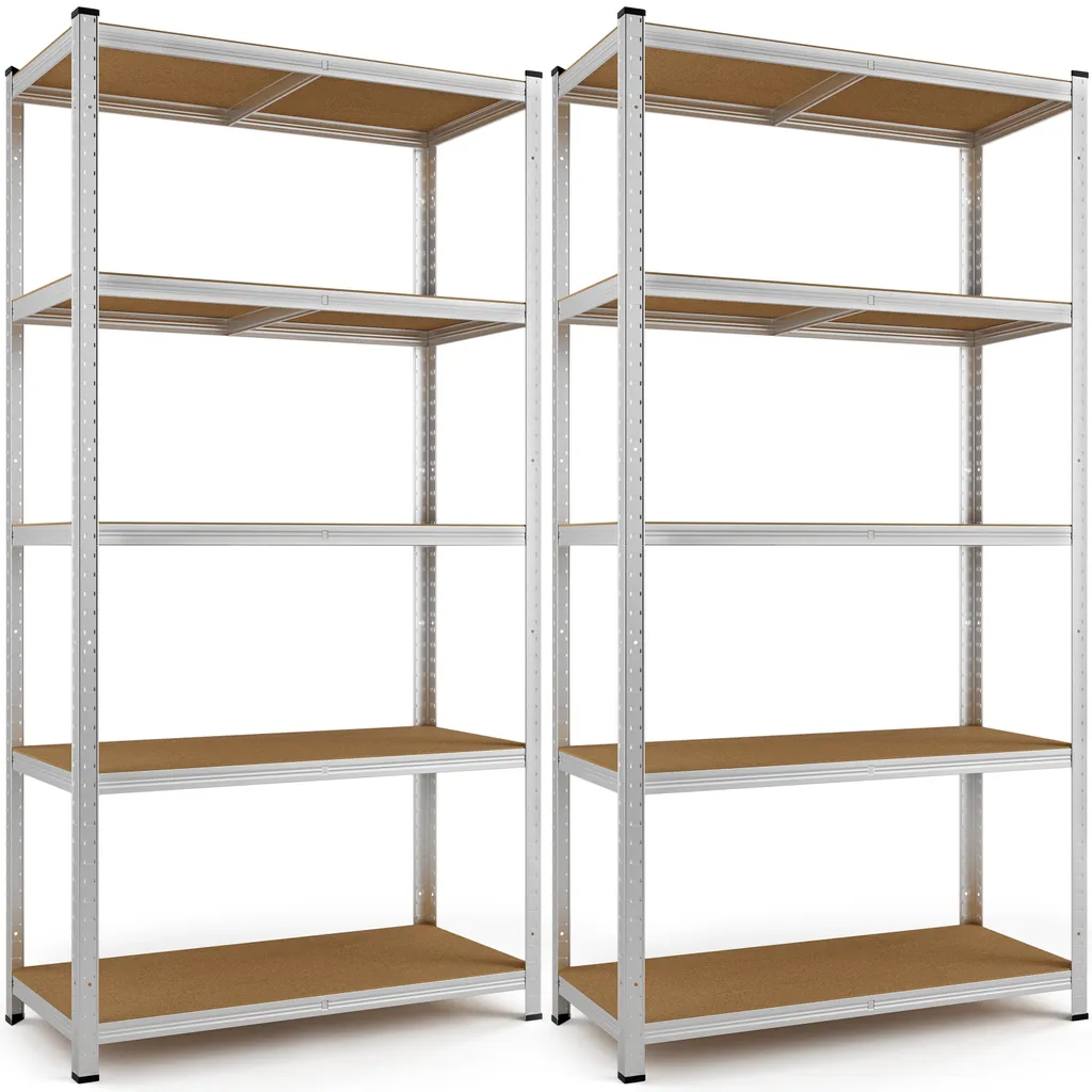 Monzana Schwerlastregal Kellerregal Steckregal Werkstattregal Lagerregal Regal, Model:2x 5 Böden - 180x90x40cm 4 Monzana Schwerlastregal Kellerregal Steckregal Werkstattregal Lagerregal Regal, Model:2x 5 Böden - 180x90x40cm – Bild 2