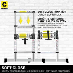 Craftfull Teleskopleiter CF-101B - Soft-Close-Funktion - Ausziehleiter Aus Aluminium (4.4 Meter) 17 Craftfull Teleskopleiter CF-101B - Soft-Close-Funktion - Ausziehleiter Aus Aluminium (4.4 Meter) -Vidailo Verkaufe 4cbbd14ab8f9213b36313f7d4153874e