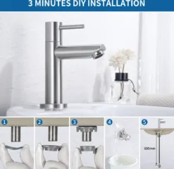 Kaltwasser Wasserhahn Bad Armatur Waschtischarmatur Badarmaturen Für Badzimmer Mit Anschlussschlauch -Vidailo Verkaufe 4d426610b609fa21eeb6344ae219b6a0