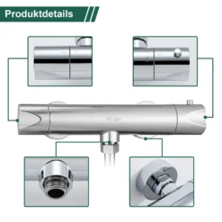 Thermostat Armatur Brausethermostat Brausearmatur Brausemischer Thermostat Mischbatterie Mit 38 °C Sicherheitstaste，ufputz Duschthermostat Mischbatterie Dusche Für Bad, Chrom -Vidailo Verkaufe 4dbe17325d9e1d466cf58728eb8995ce