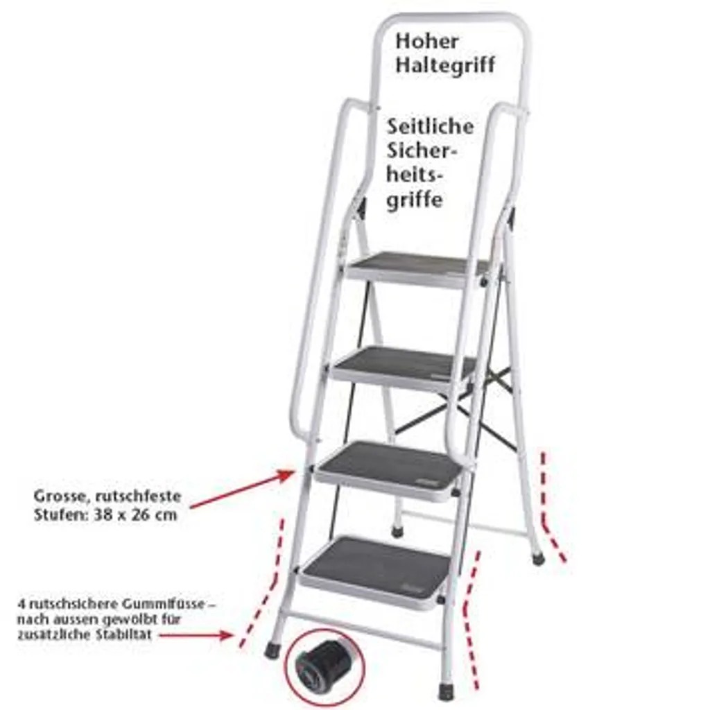 Genius Sicherheitsleiter - 4 Tritt 4 Genius Sicherheitsleiter - 4 Tritt – Bild 2