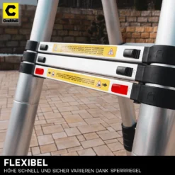 Craftfull Klappleiter CF-102B - Soft-Close-Funktion - Aluminium Klappleiter - Teleskopleiter - Tragetasche - Anlegeleiter - 2 X 1.6 Meter (Total 3.2 M) -Vidailo Verkaufe 4e2c657736548046f23154d3cb6083a5