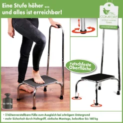 Vital Comfort Tritthocker Mit Haltegriff, Chrom -Vidailo Verkaufe 4ff23d0906e89c352c10078b6226f018