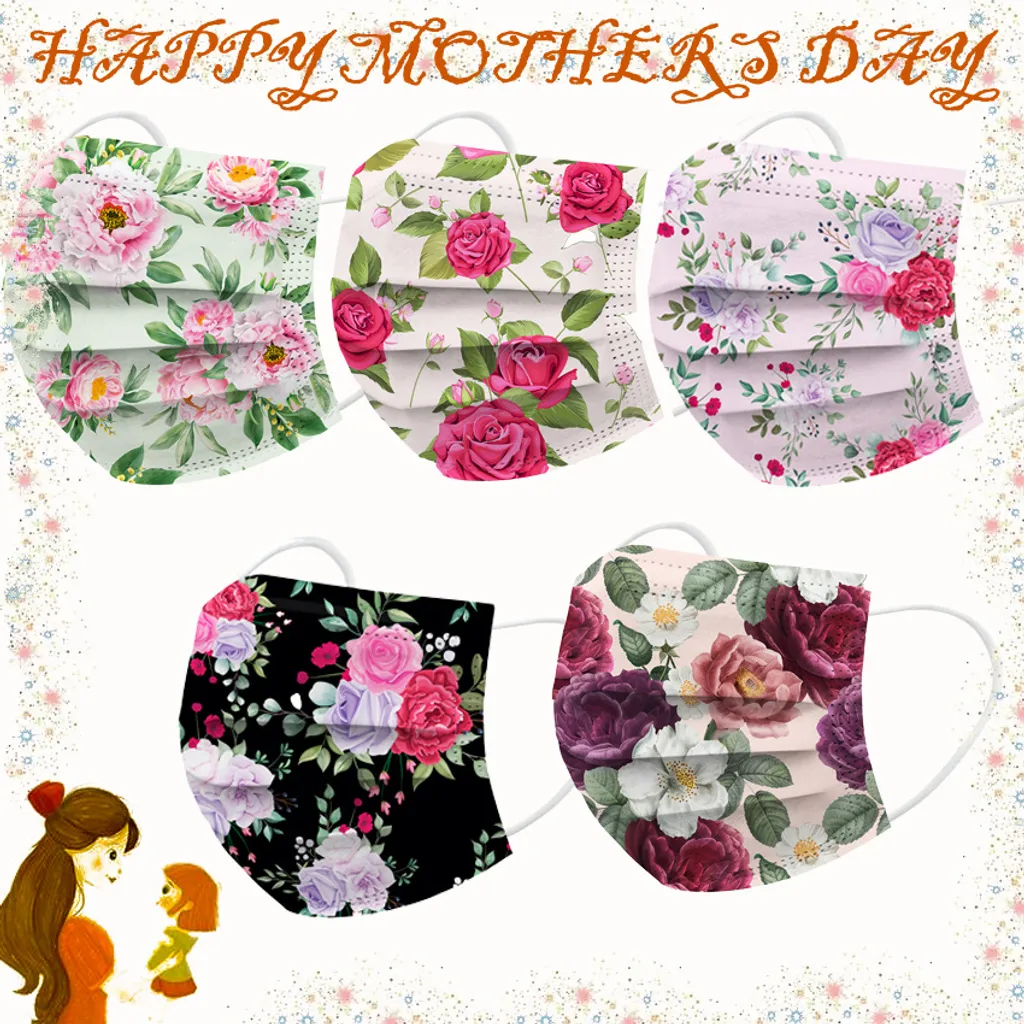 30 Stück Rose Muttertag Einwegmaske Gesichtsmaske Mund-Schutz 3-lagig Gesichtsschutz Für Frauen 3 30 Stück Rose Muttertag Einwegmaske Gesichtsmaske Mund-Schutz 3-lagig Gesichtsschutz Für Frauen