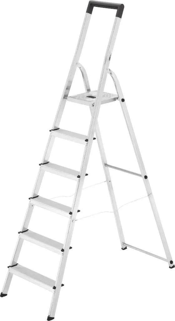 Hailo Haushaltsleiter L40 - 6 Sprossen 6 Stufen, Arbeitshöhe Max. 3,28 M 3 Hailo Haushaltsleiter L40 - 6 Sprossen 6 Stufen, Arbeitshöhe Max. 3,28 M