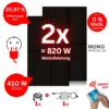 820W Balkonkraftwerk 600W Komplett Für Steckdose Solaranlage Komplettset Plus Wechselrichter Mit 2x 410W (820W) Solarpanel Und Wechselrichter (600W) Mit Wifi. 230V Plug'nPlay, Balkonanlage