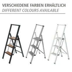 Wenko Alu-Design Klapptrittleiter 3-stufig Schwarz -Vidailo Verkaufe 512a1c746c96335a7a1a15218416f9f9