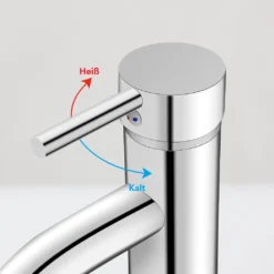 Puluomis Wasserhahn Waschtischarmatur Mit 2 Wasserline, Kaltes Und Heißes Waschamatur Für Waschbecken, Küche, Badezimmer, Einhandmischer Waschbeckenarmatur,Weiß Silber, -Vidailo Verkaufe 52e583e4c7577f91536cd586ec92cf45