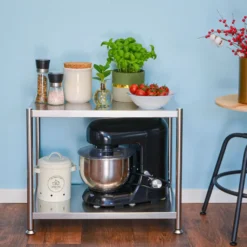 2 Ebenen Edelstahl Regal - 61x36x50 Schwerlastregal Bis 60kg - Metallregal Küche -Vidailo Verkaufe 53597b0b193c5ec99276810258c62851