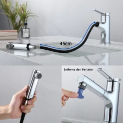 Homelody Badarmatur Mit 2 Strahlarten Wasserhahn Bad Mit Ausziehbarer Brause Waschtischarmatur, Mischbatterie Mit Mundspülungsauslauf Für Bad, Chrom 17 Homelody Badarmatur Mit 2 Strahlarten Wasserhahn Bad Mit Ausziehbarer Brause Waschtischarmatur, Mischbatterie Mit Mundspülungsauslauf Für Bad, Chrom -Vidailo Verkaufe 53c89f1e074f902bb1401f7e756aec00