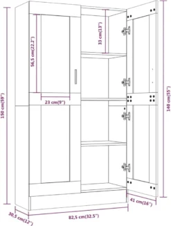 VidaXL Vitrinenschrank Räuchereiche 82,5x30,5x150 Cm Holzwerkstoff -Vidailo Verkaufe 54914d26290c6a1f69adc9e1410c16e0